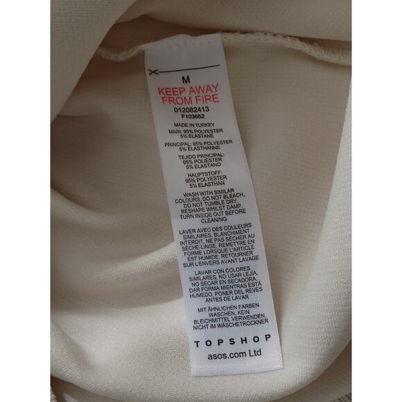 Topshop bodysuit khaki long sleeve mock turtleneck ribbed size 8-10 - Picture 7 of 7